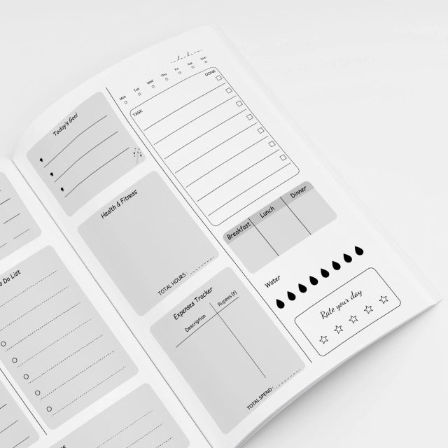 Undated Daily Planner – 3-Month Organizer with 204 Pages, 300 GSM Cover